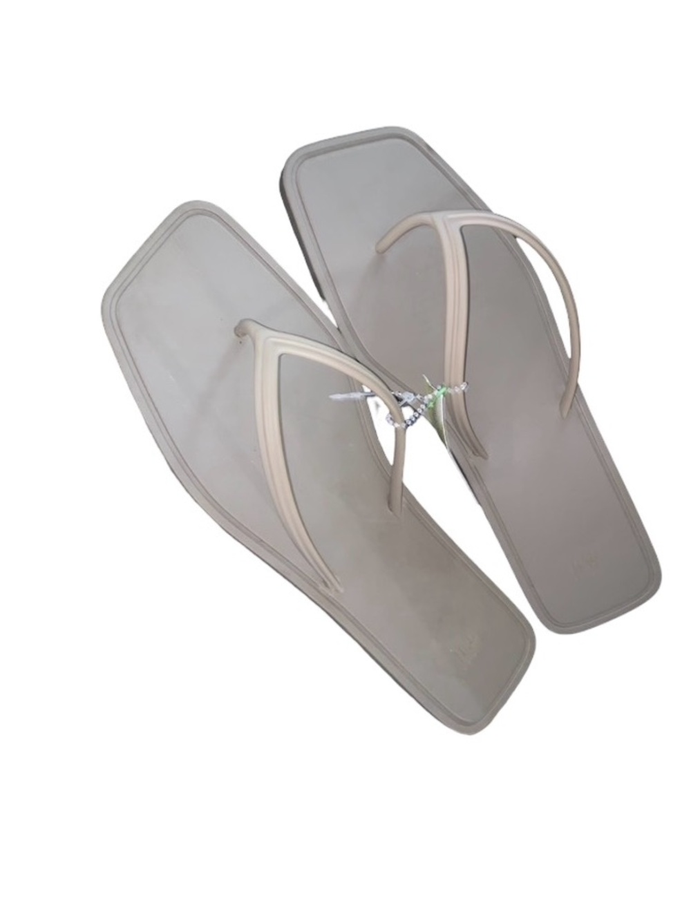 H&M Taupe Square Toe Flip Flops Size 9-10 NWT